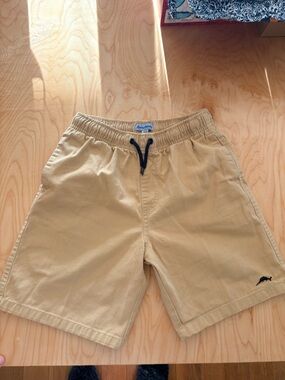 Tommy Bahama Boys Tan Khaki Pull-On Shorts with Navy Drawstring